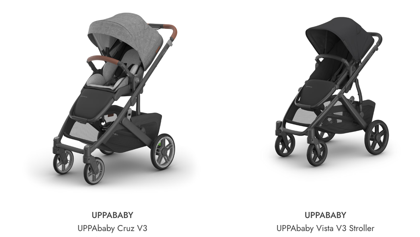 uppababy vista cruz stroller comparison image