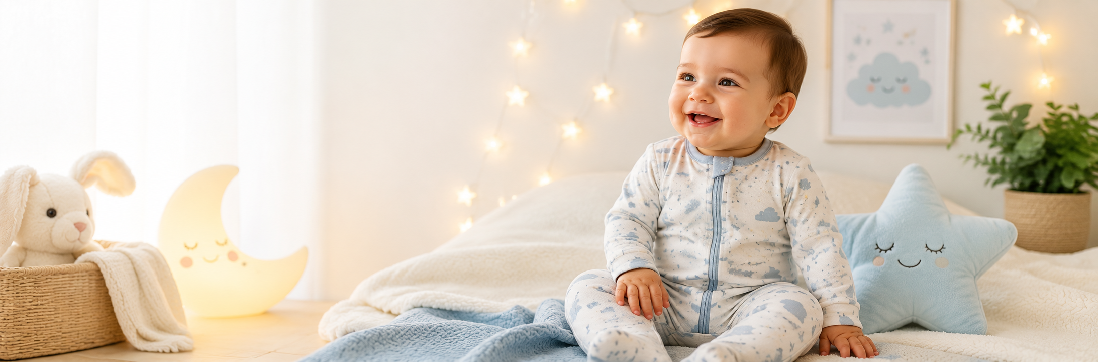 baby sleepwear image baby sitting on blanket