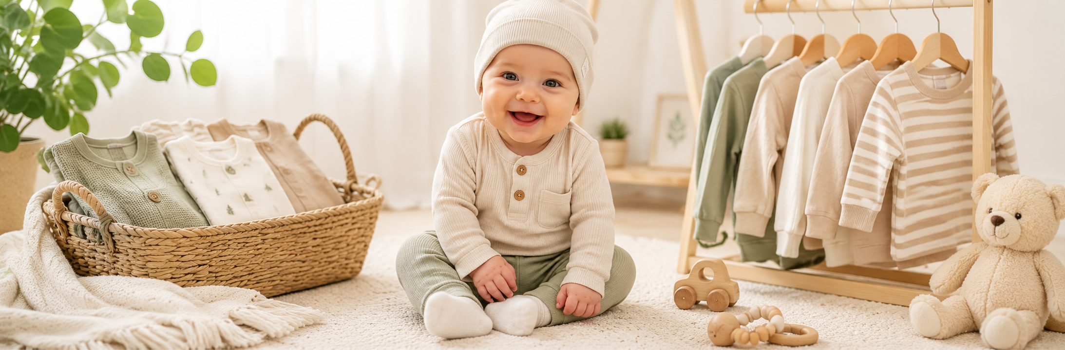 baby daywear image of baby smiling in shirt and pants