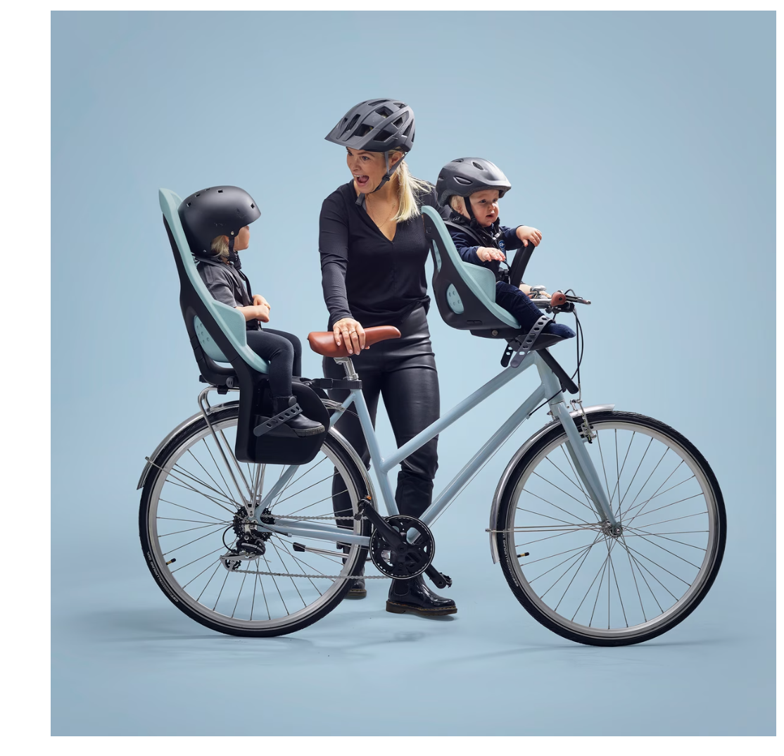 child bike seat canada mom with 2 kids on bike