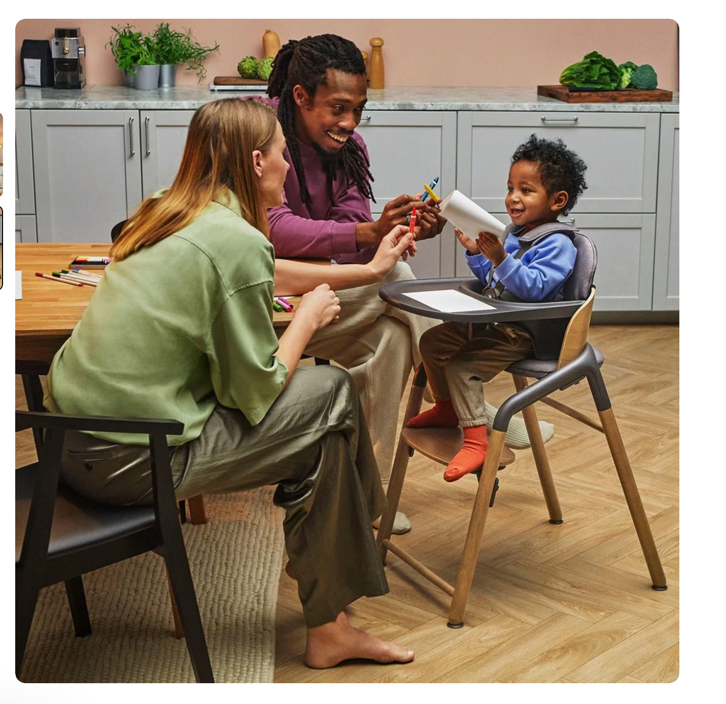highchair canada child siting with parents