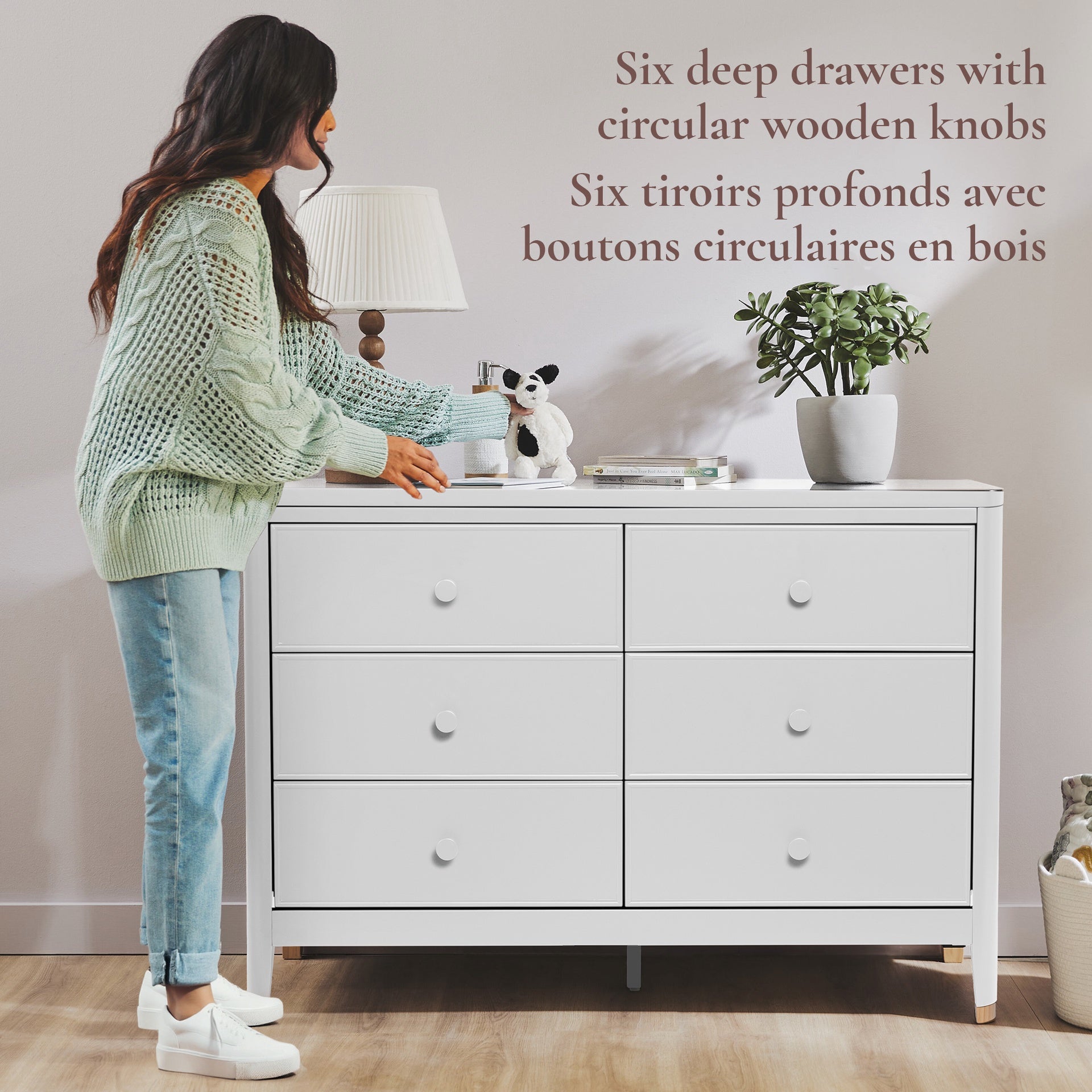 Little Seeds Aster 6-Drawer Nursery Dresser - White