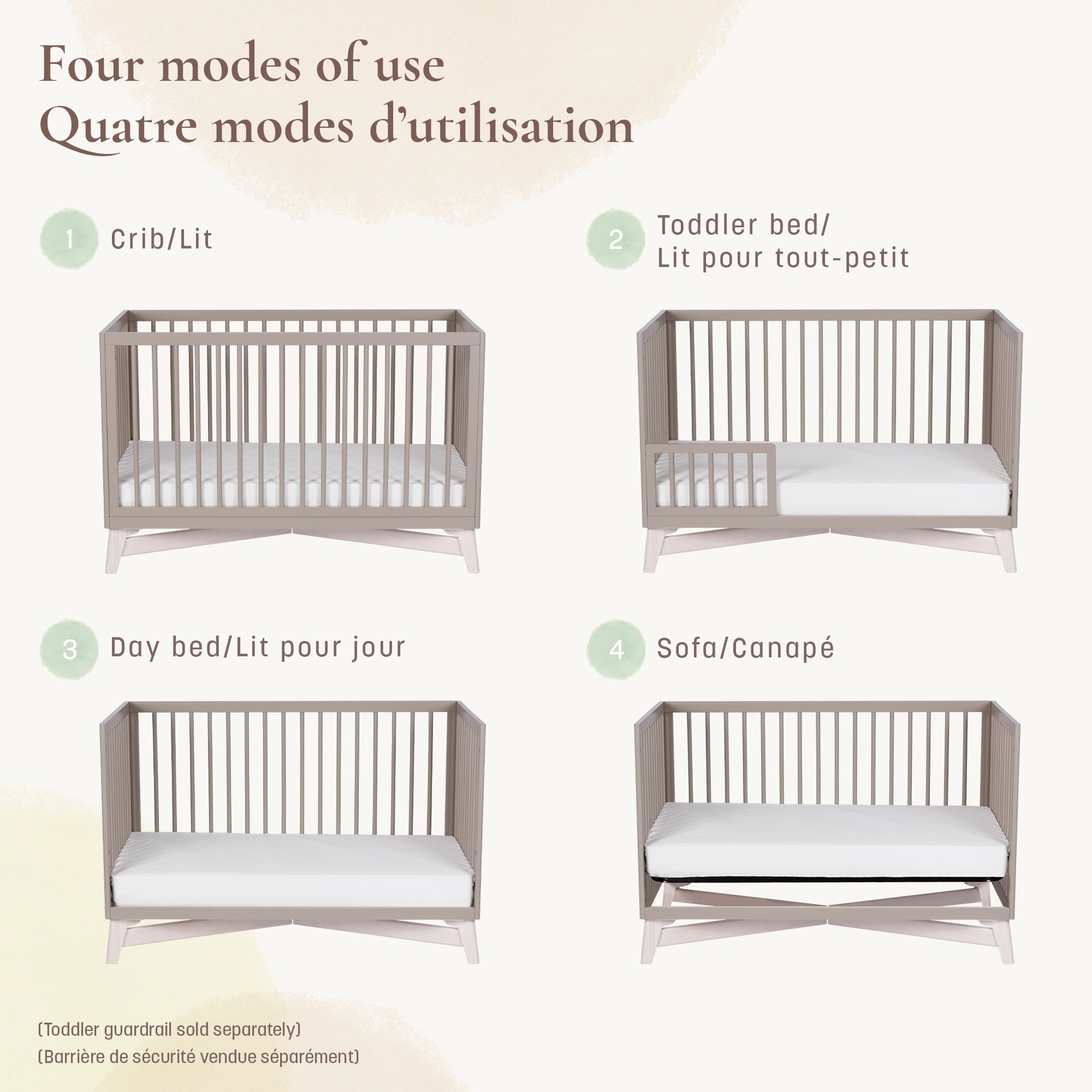 Little Seeds Pala 4 in 1 Convertible Crib