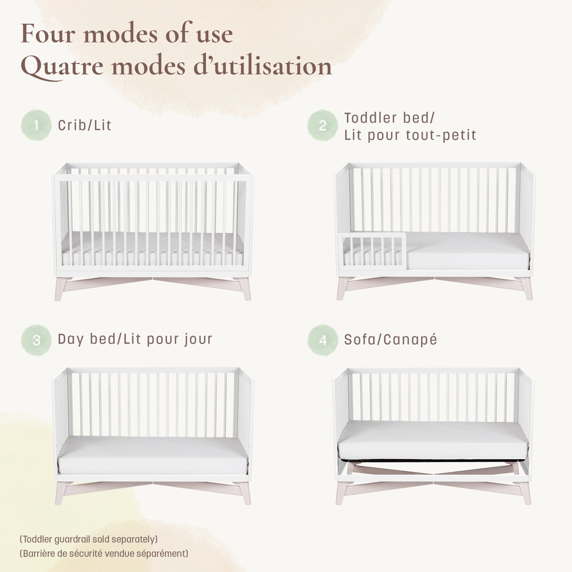 Little Seeds Pala 4 in 1 Convertible Crib