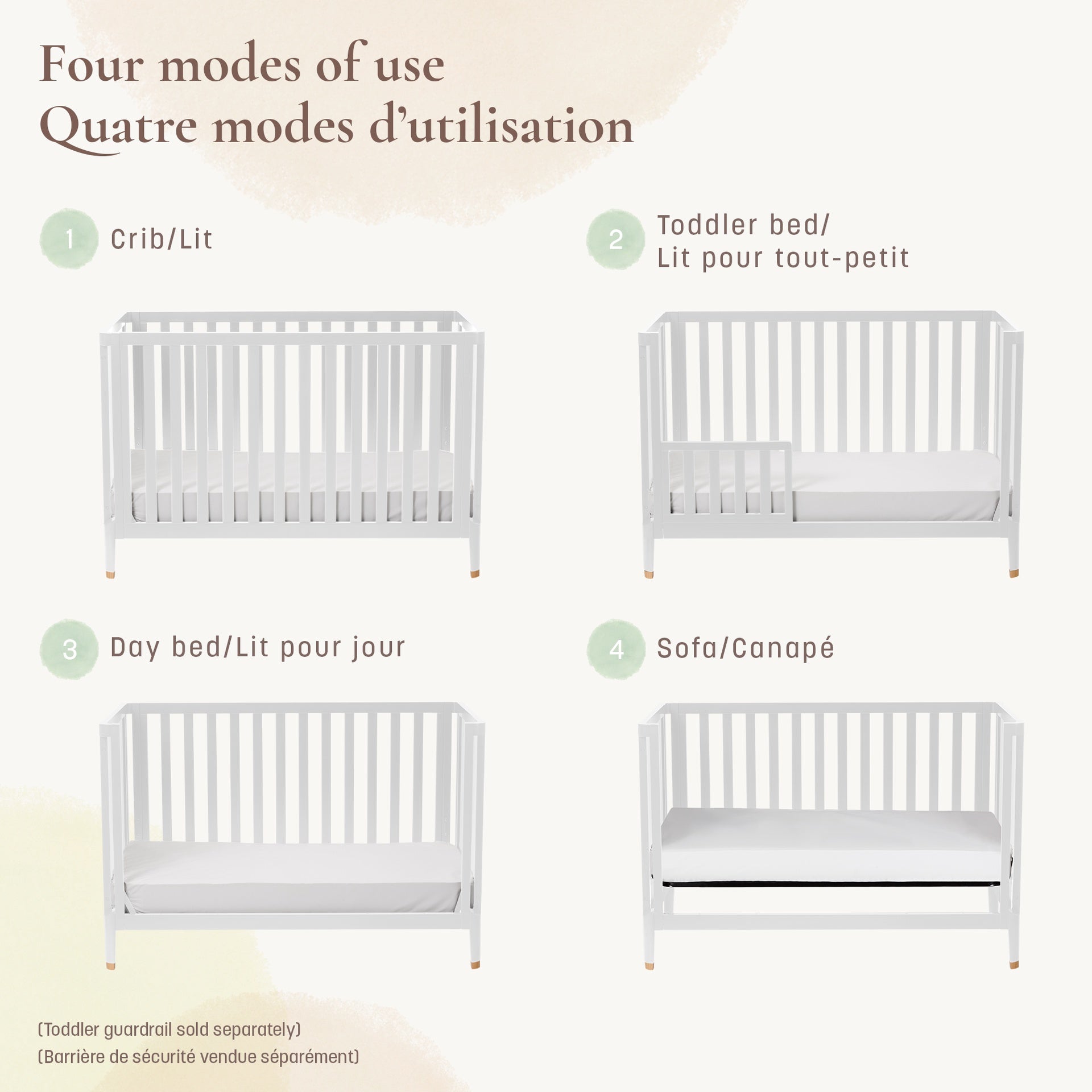 Little Seeds Aster 4-in-1 Convertible Crib - White