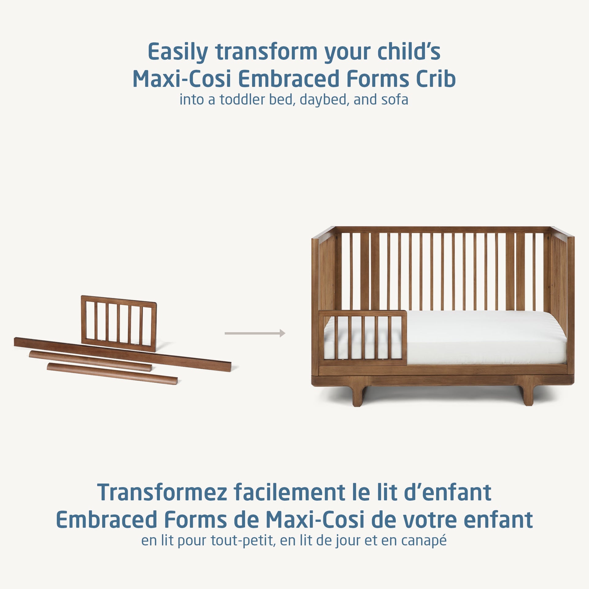 Maxi-Cosi Embraced Forms Crib Conversion Kit - Walnut