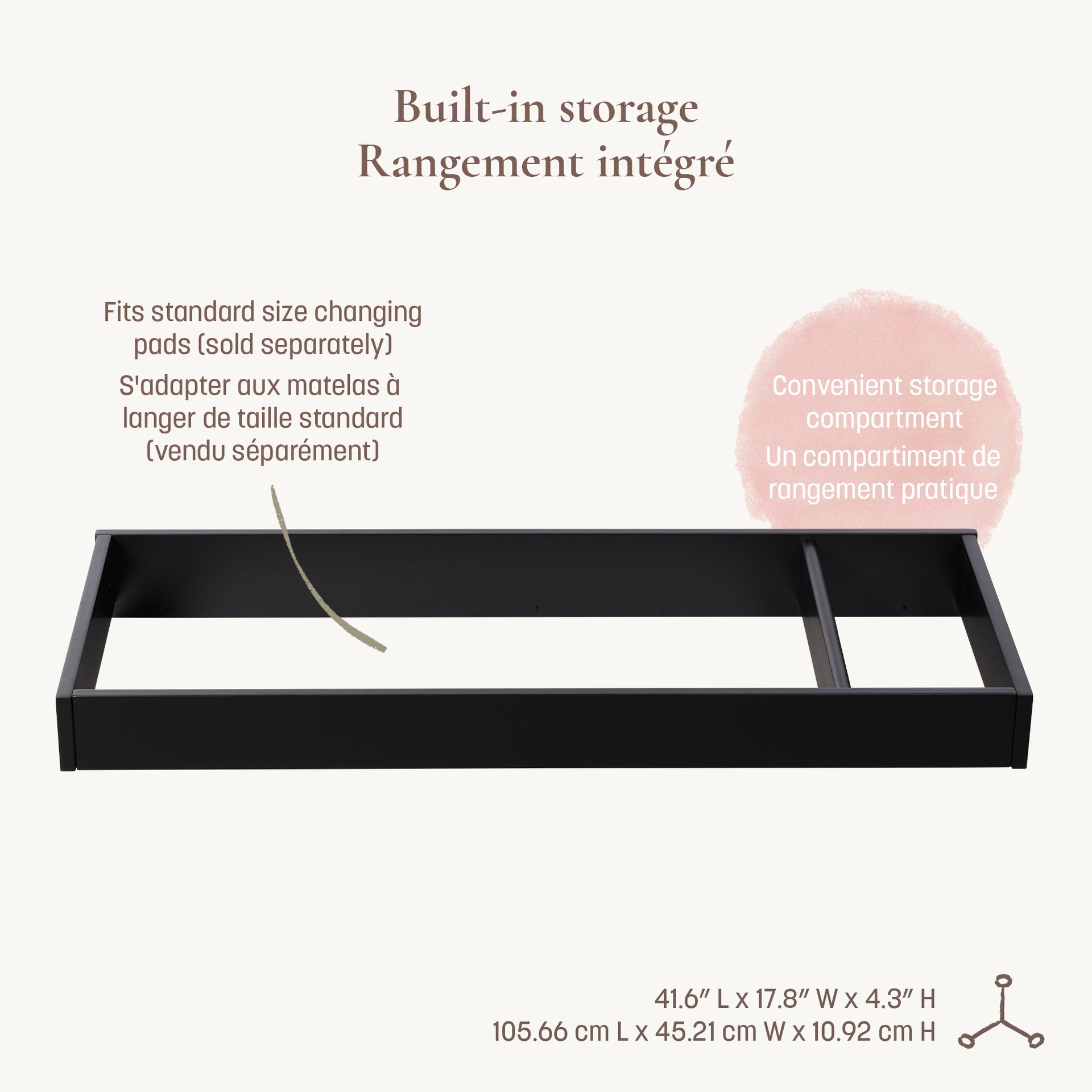 Little Seeds Double Dresser Topper Change Table Top (Laurel & Aster)