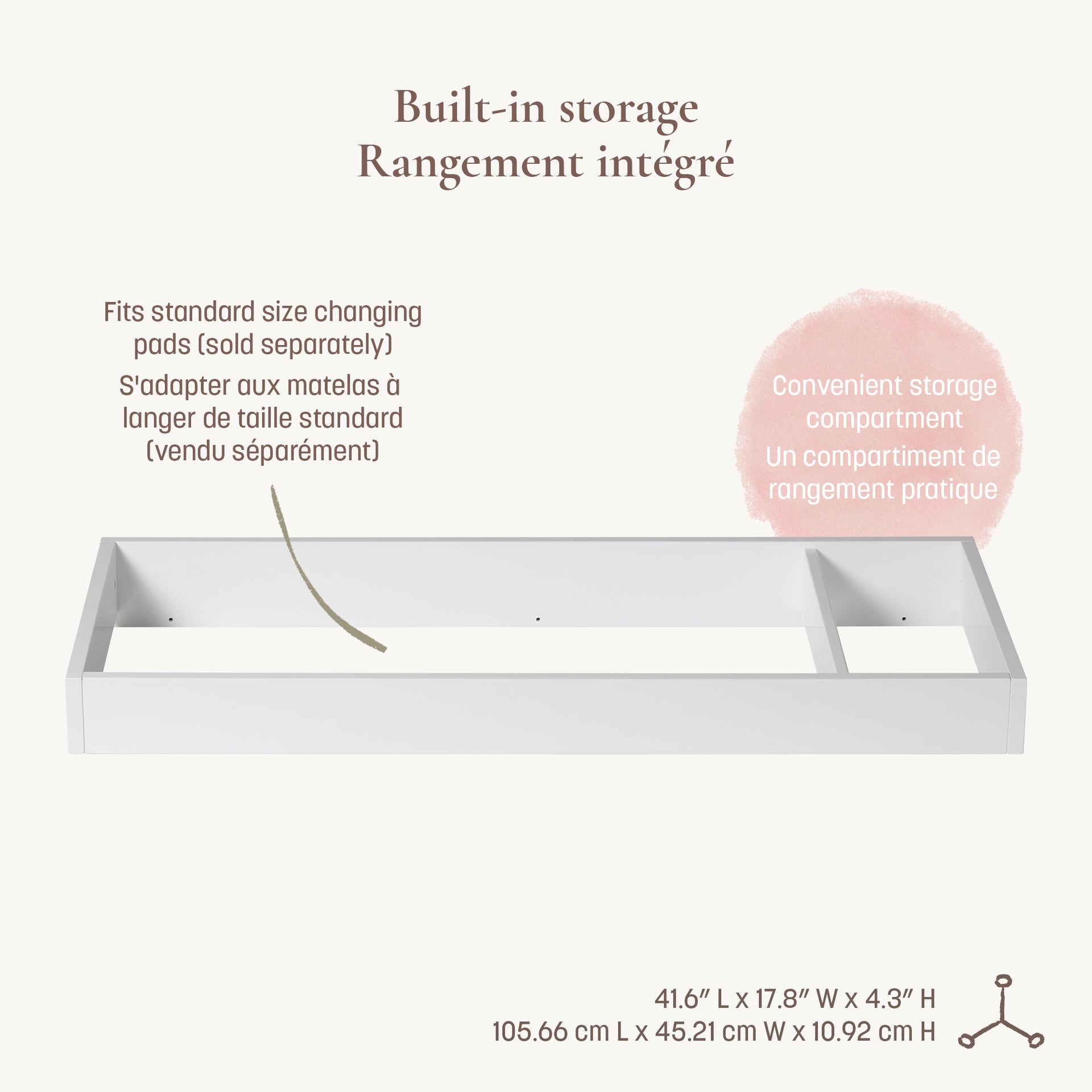 Little Seeds Pala Double Dresser Topper Change Table Top