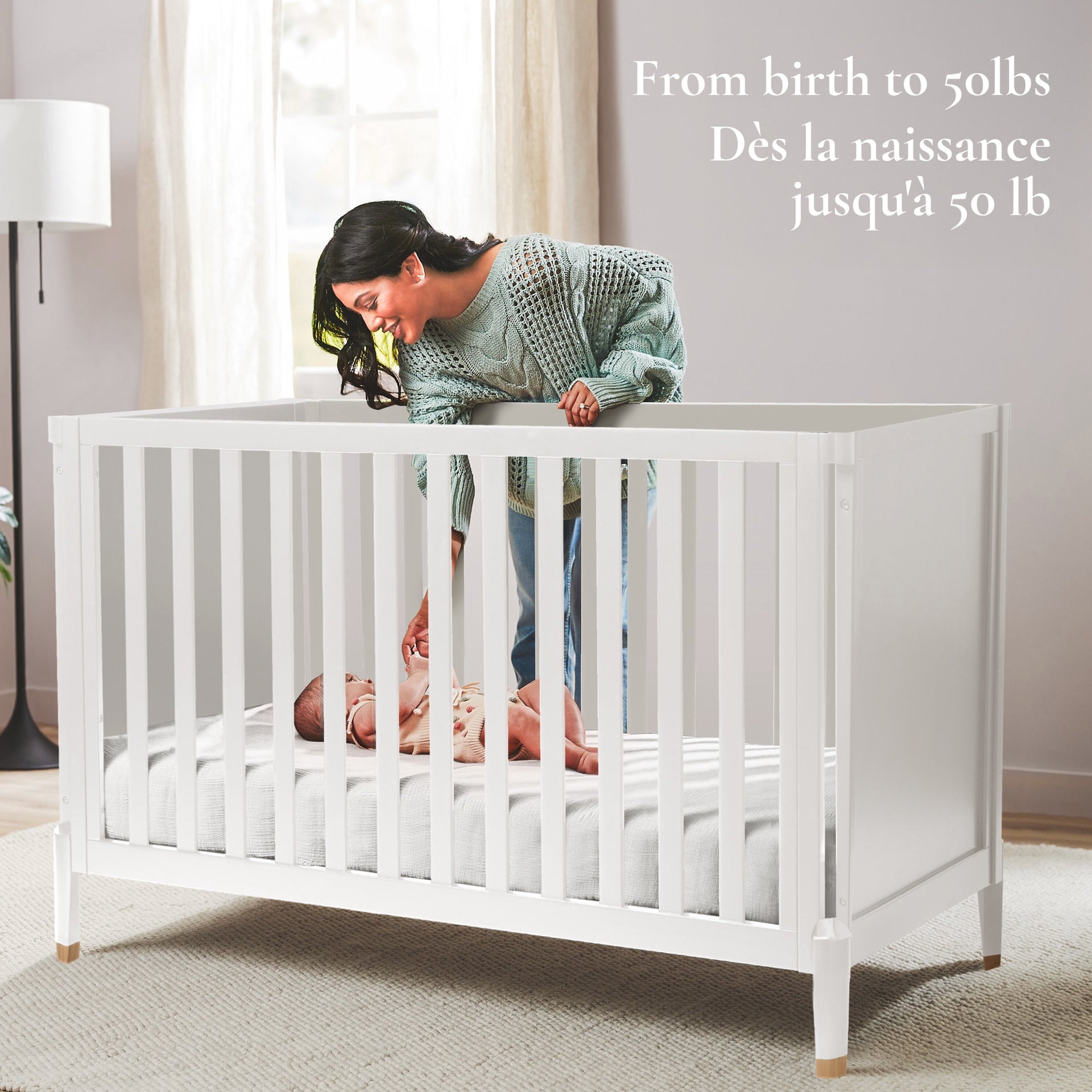 Little Seeds Aster 4-in-1 Convertible Crib - White