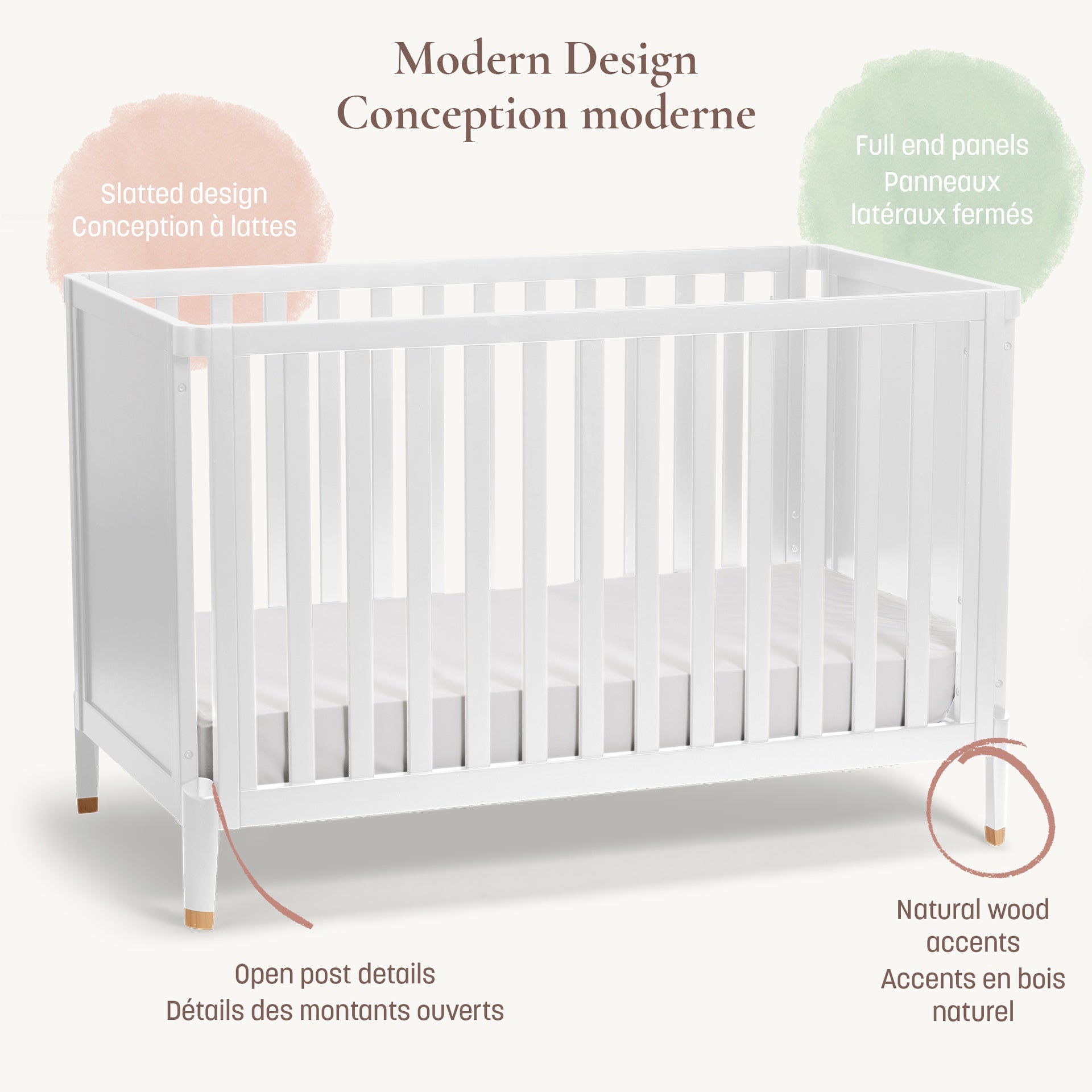 Little Seeds Aster 4-in-1 Convertible Crib - White