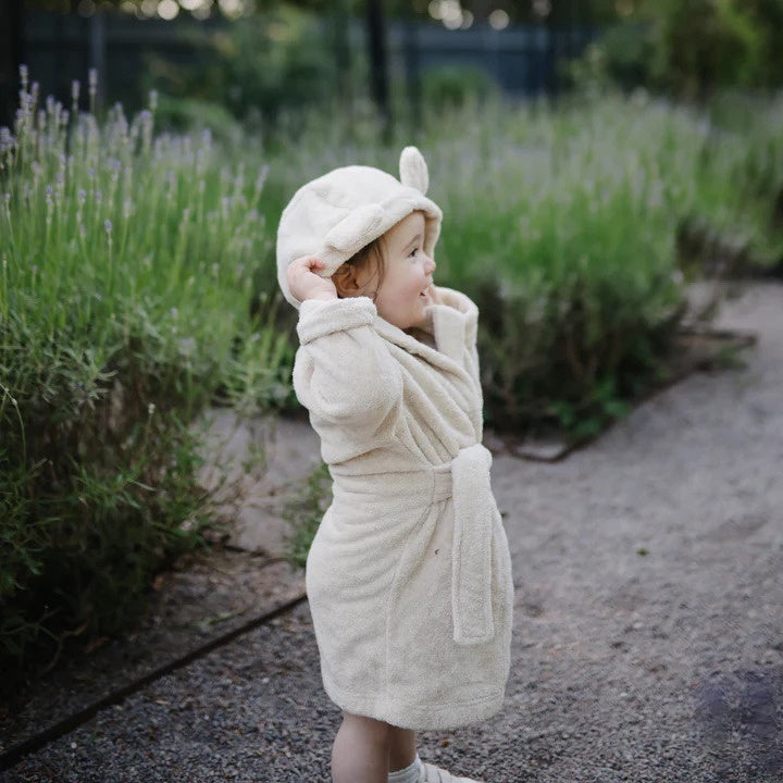 Mushie Bear Robe - Fog