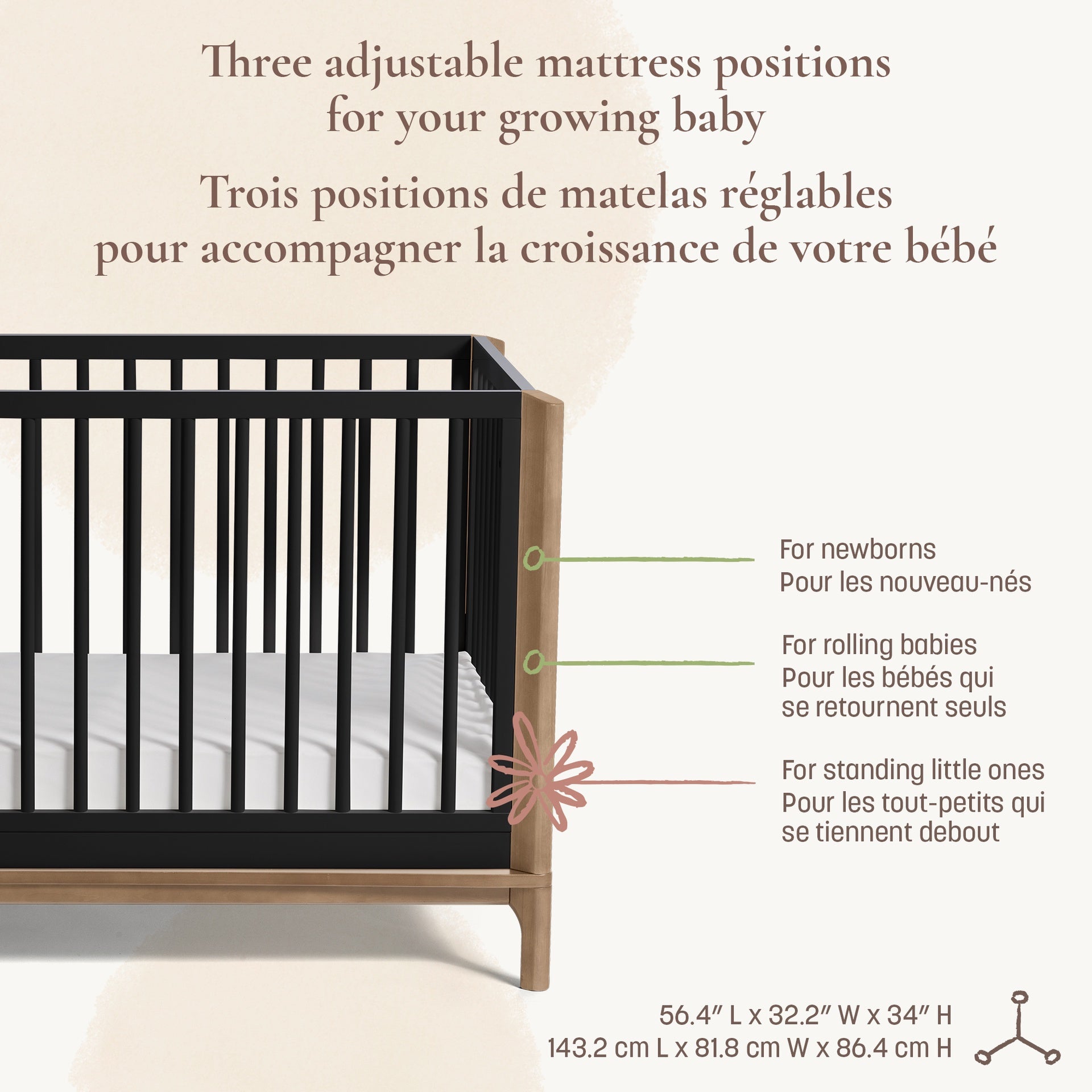 Little Seeds Laurel 4-in-1 Convertible Crib