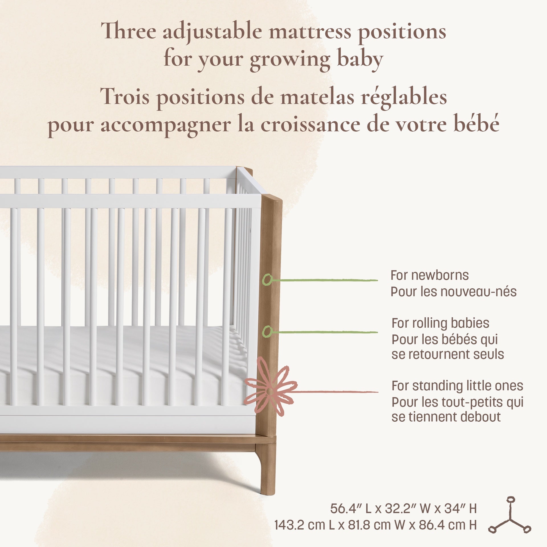 Little Seeds Laurel 4-in-1 Convertible Crib