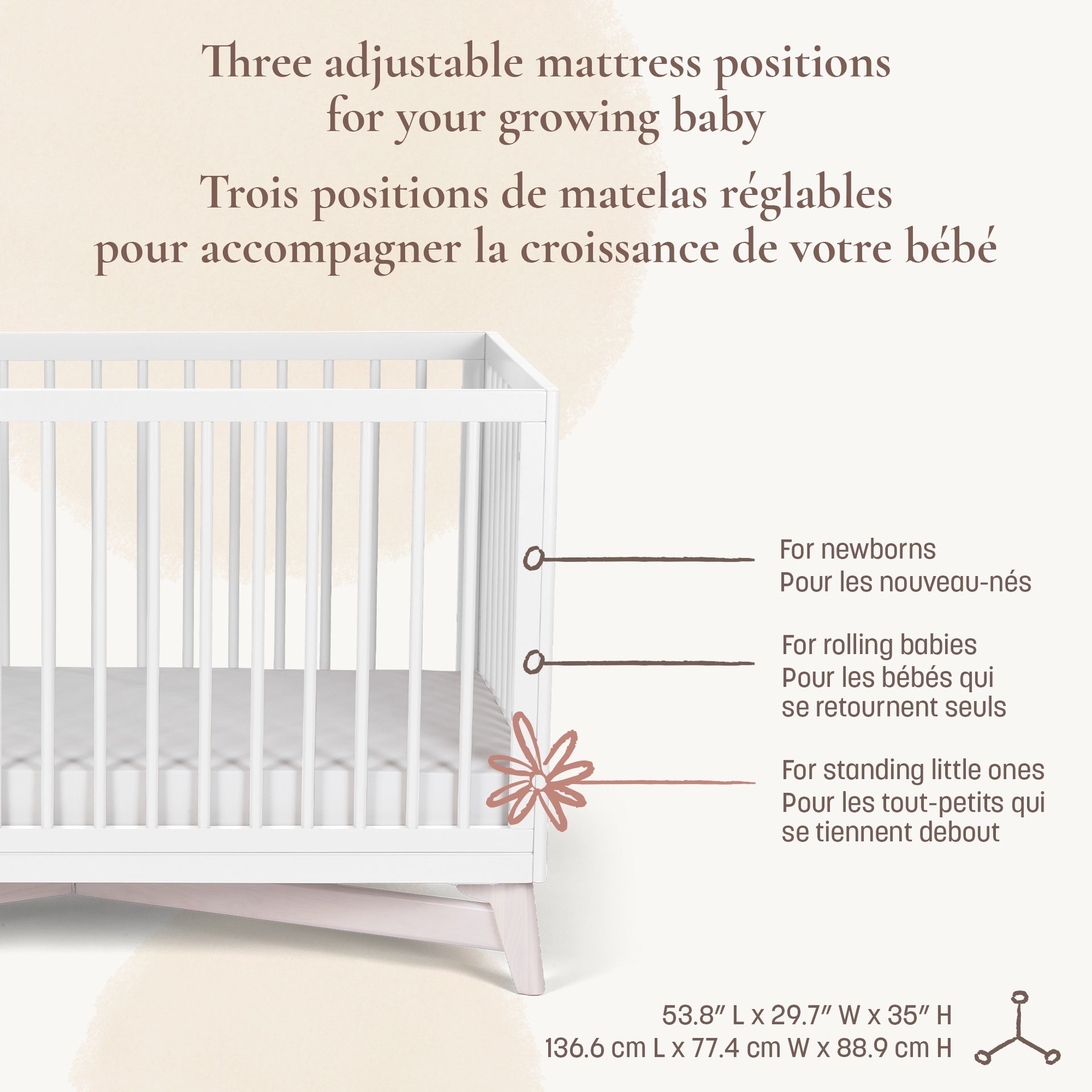 Little Seeds Pala 4 in 1 Convertible Crib