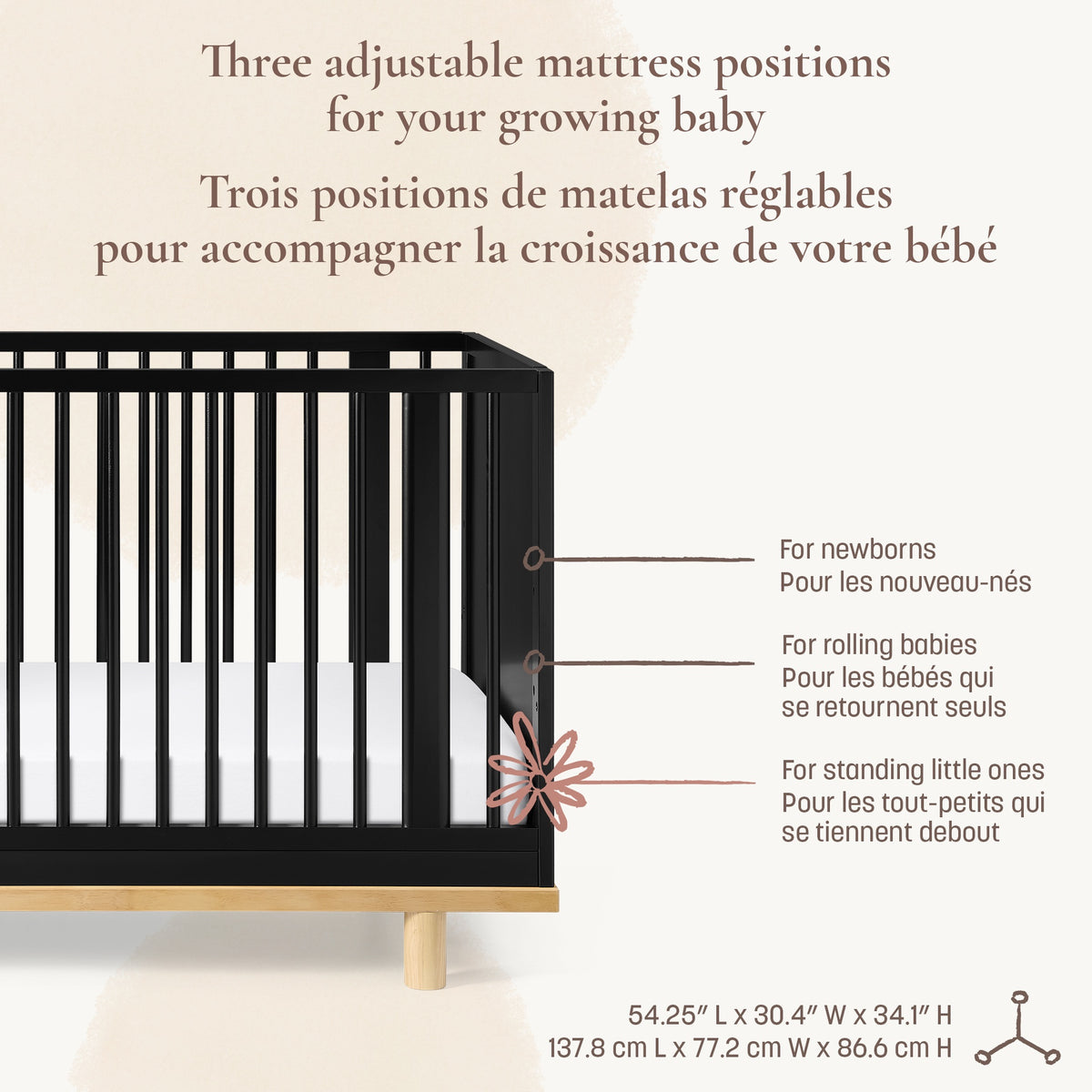 Little Seeds Roo 4-in-1 Convertible Crib