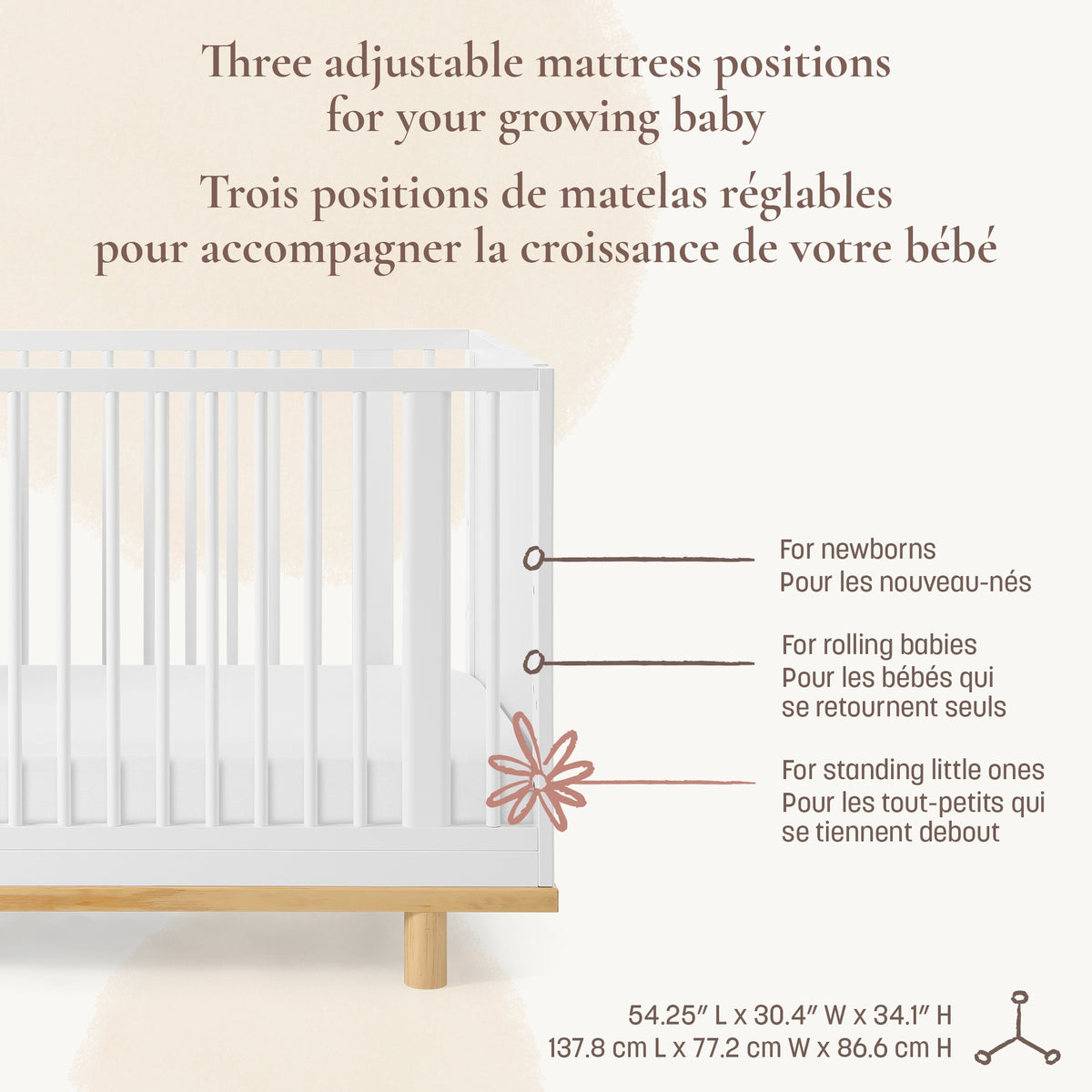 Little Seeds Roo 4-in-1 Convertible Crib