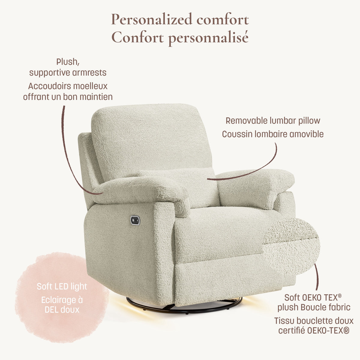 Little Seeds Bellamy Recliner Power Recliner - Oyster