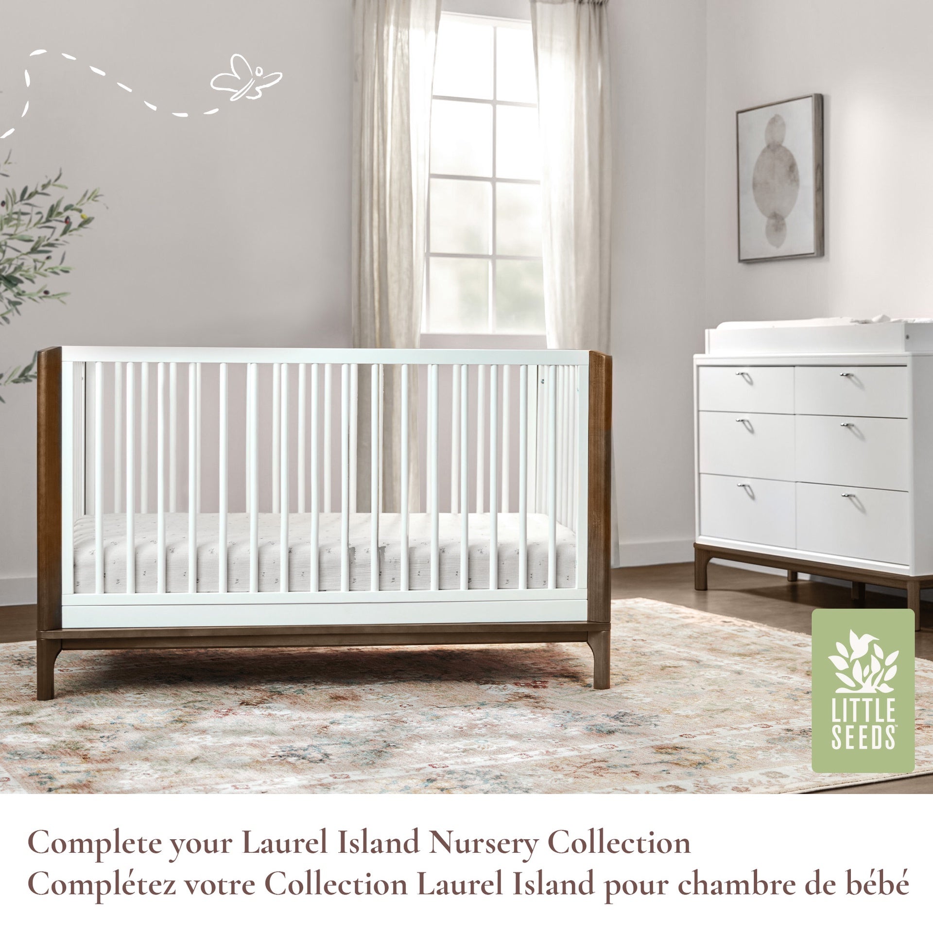 Little Seeds Double Dresser Topper Change Table Top (Laurel & Aster)