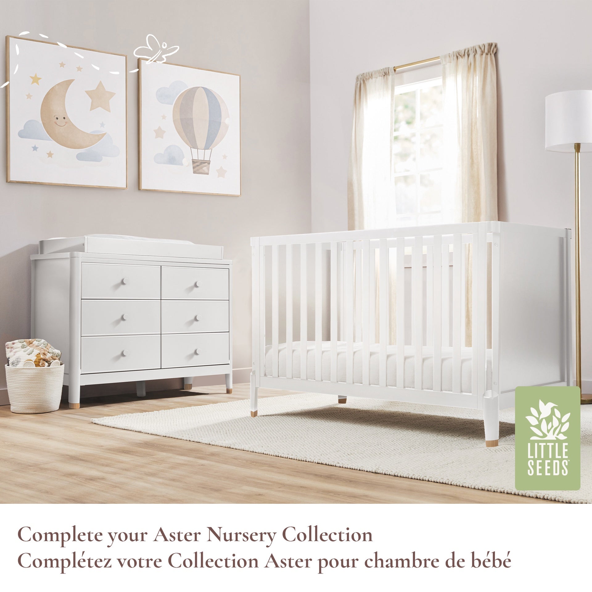 Little Seeds Aster 6-Drawer Nursery Dresser - White