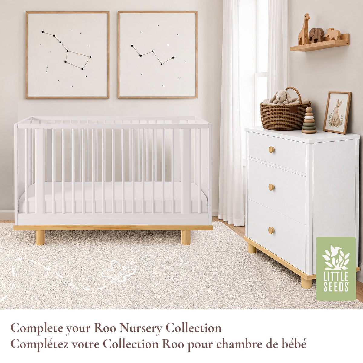 Little Seeds Roo 4-in-1 Convertible Crib
