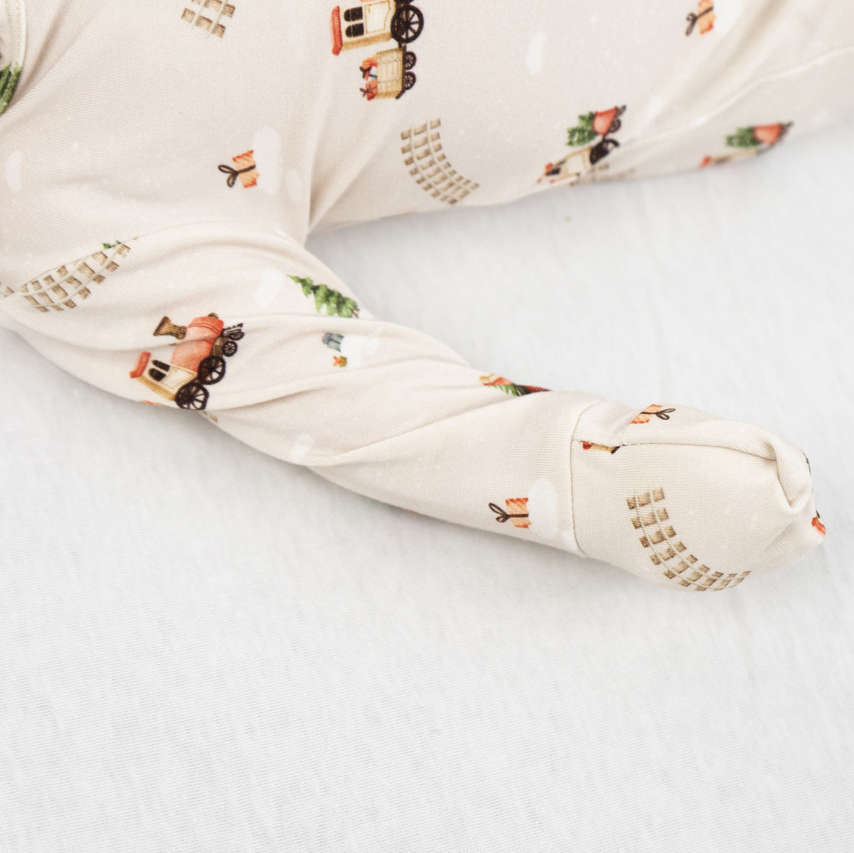 Footed Zipper Sleeper - Christmas Train