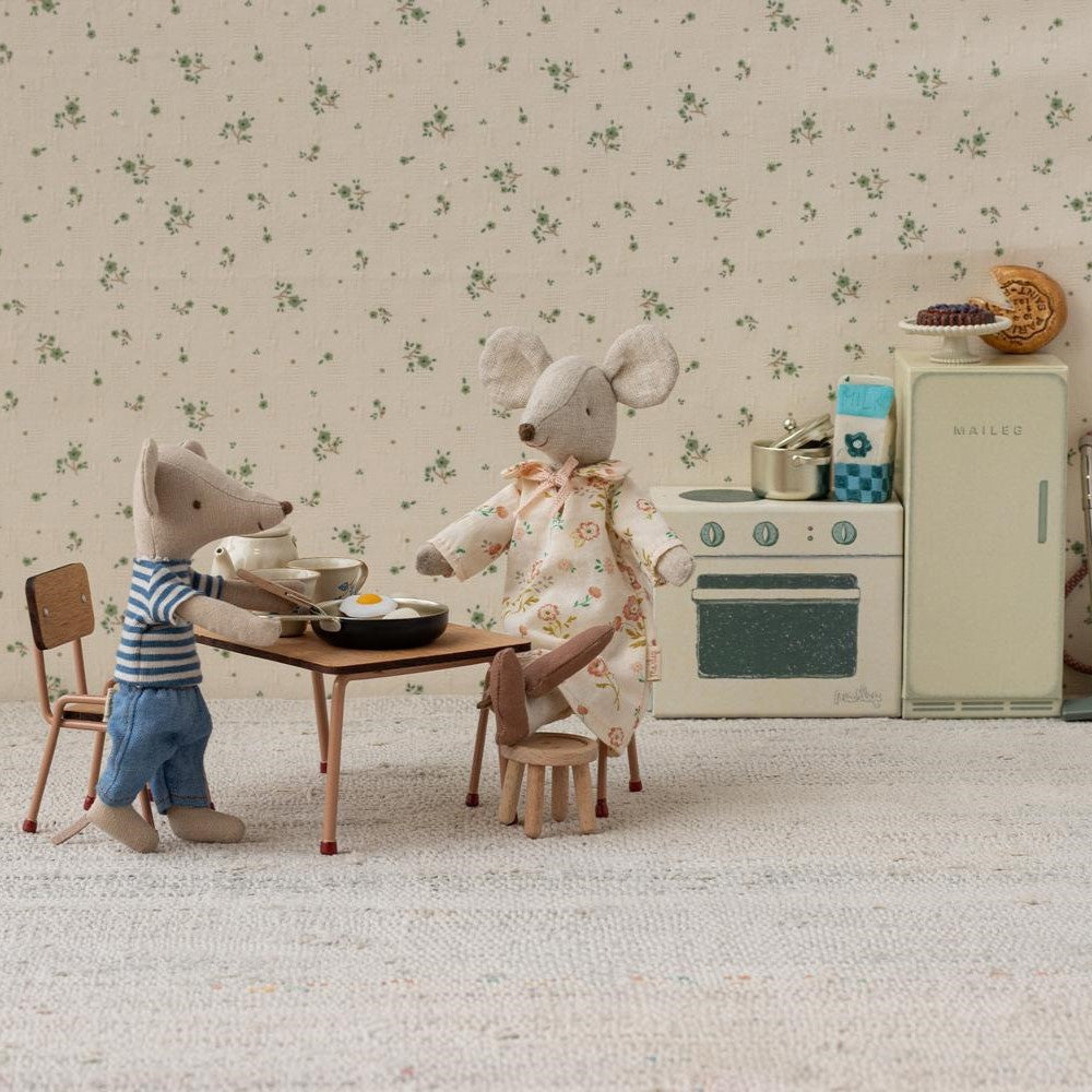 Maileg Mouse Table and Chair Set - Dark Powder