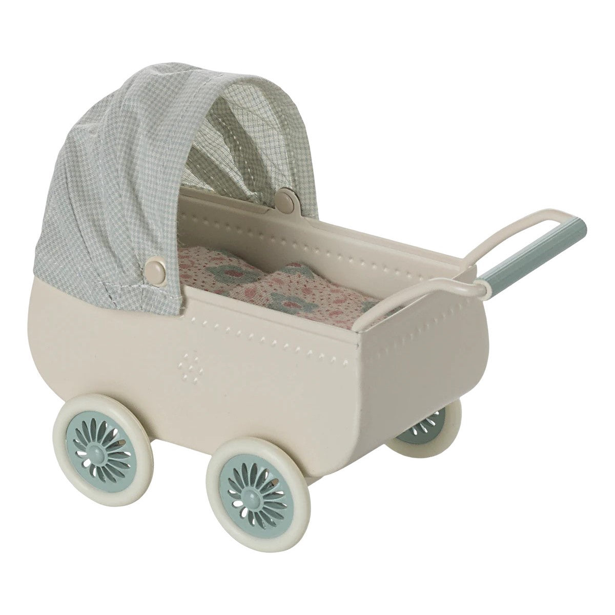 Maileg Pram with Baby Mouse - Mint