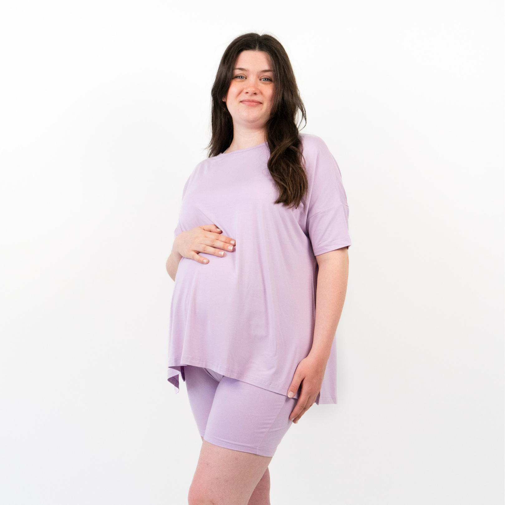 Women's Bike Shorts Set - Dusty Lilac