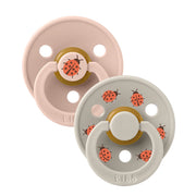 BIBS Pacifiers Studio Colour Latex 2 Pack - Ladybug Blush Mix