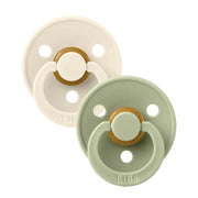 BIBS Pacifiers Anatomical Colour Latex 2 Pack - Ivory/Sage
