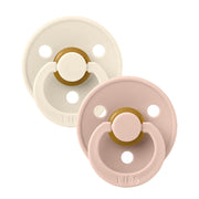 BIBS Pacifiers Anatomical Colour Latex 2 Pack - Ivory/Blush