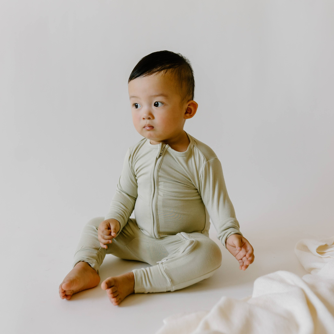 Footless Sleeper with Fold-Over Cuffs - Mellow Sage