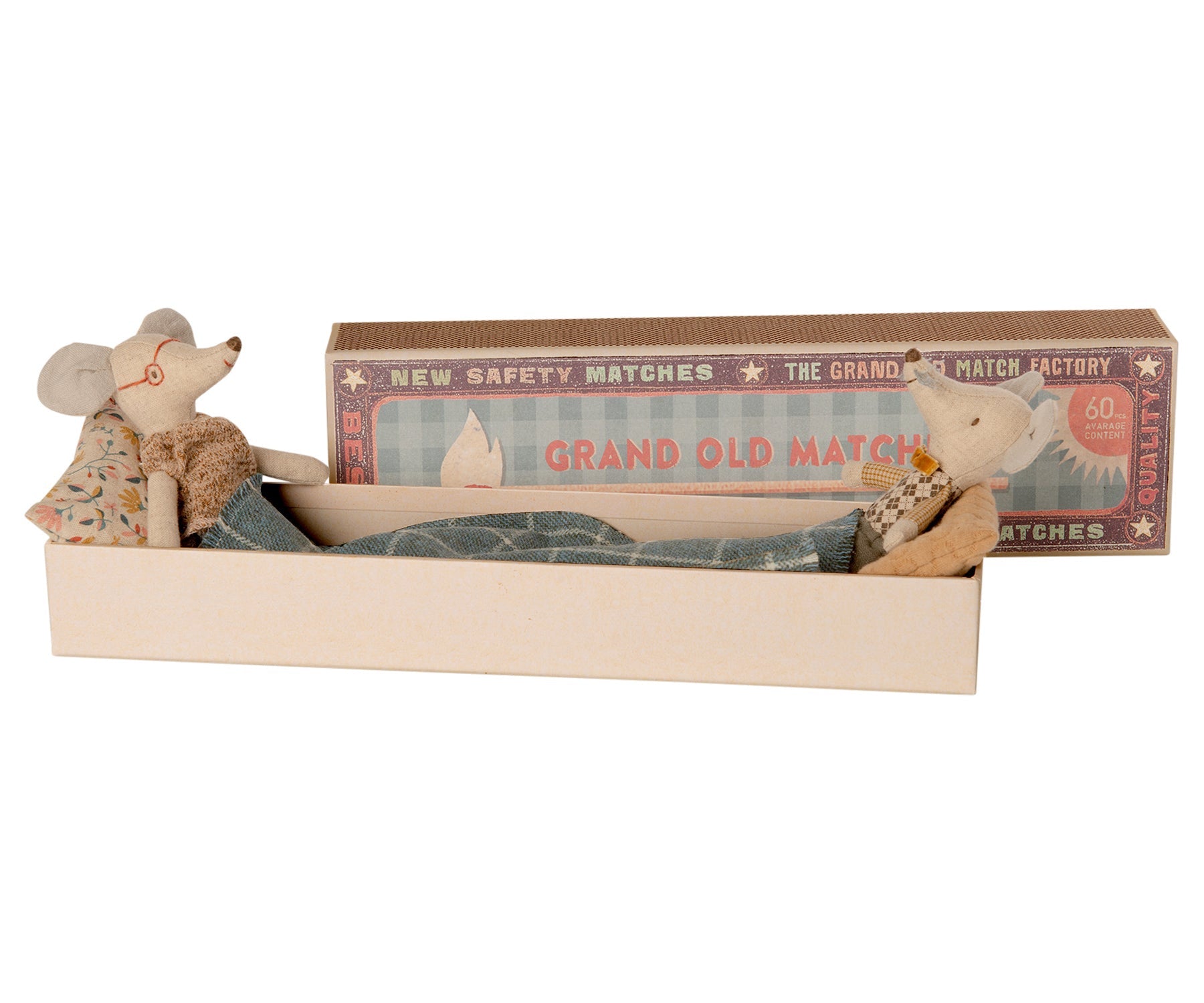 Maileg Grandma and Grandpa Mice in Matchbox