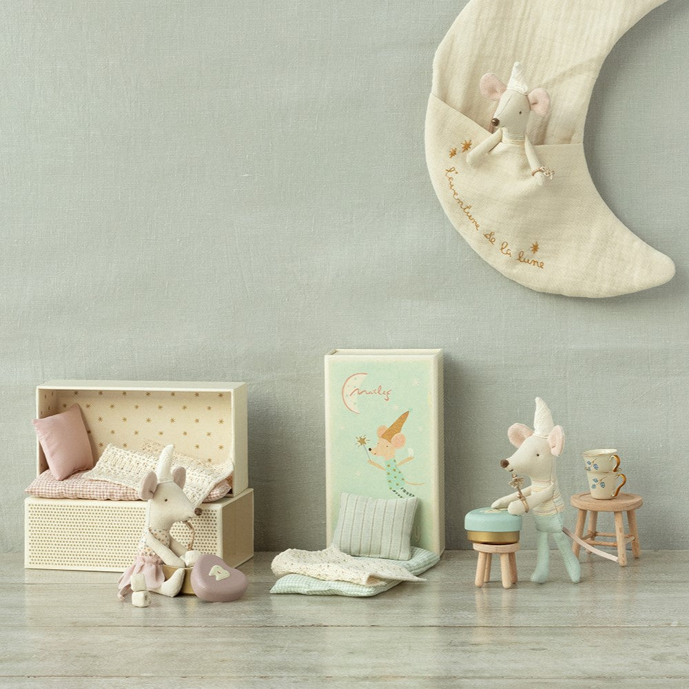 Maileg Little Sister Tooth Fairy Mouse in Matchbox - Heather