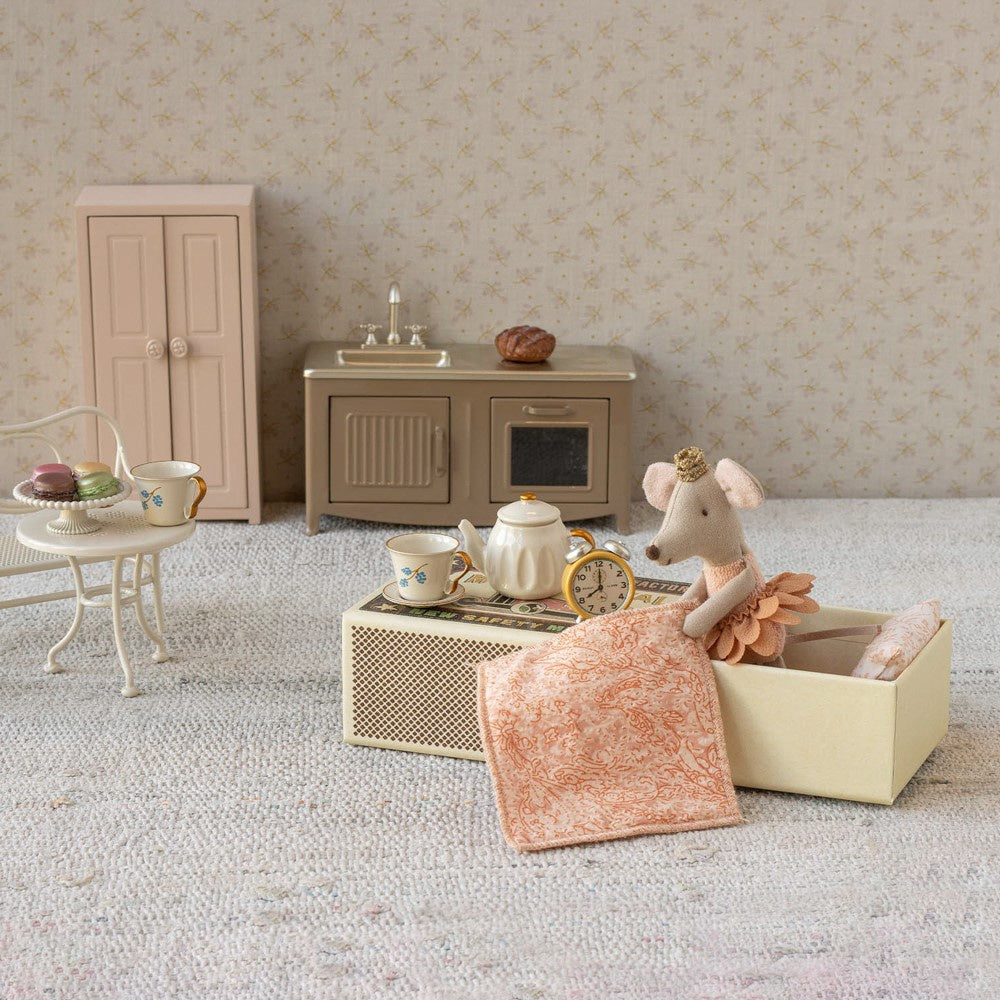 Maileg Little Sister Princess Mouse in Matchbox