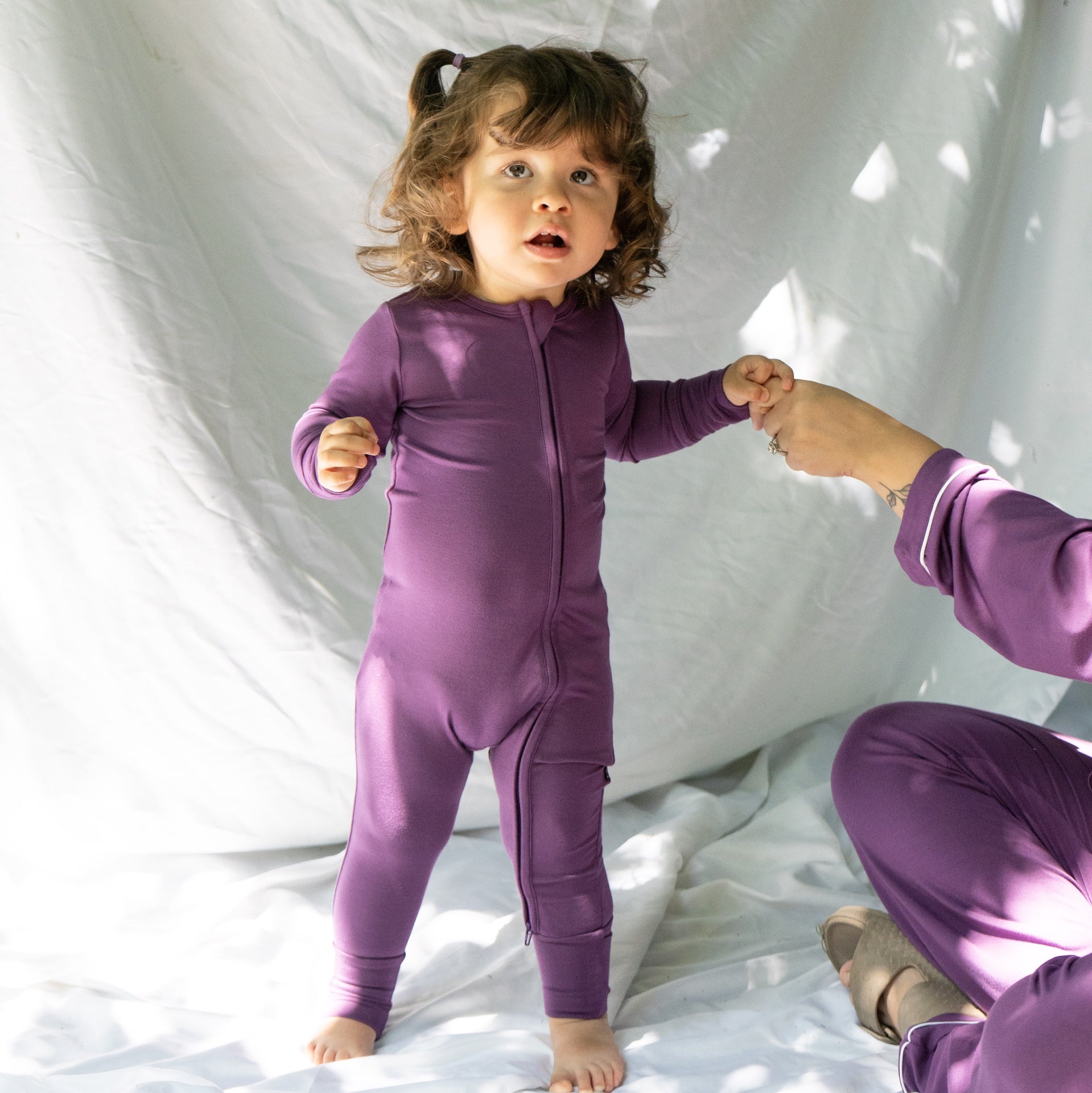 Footless Zipper Sleeper - Deep Plum