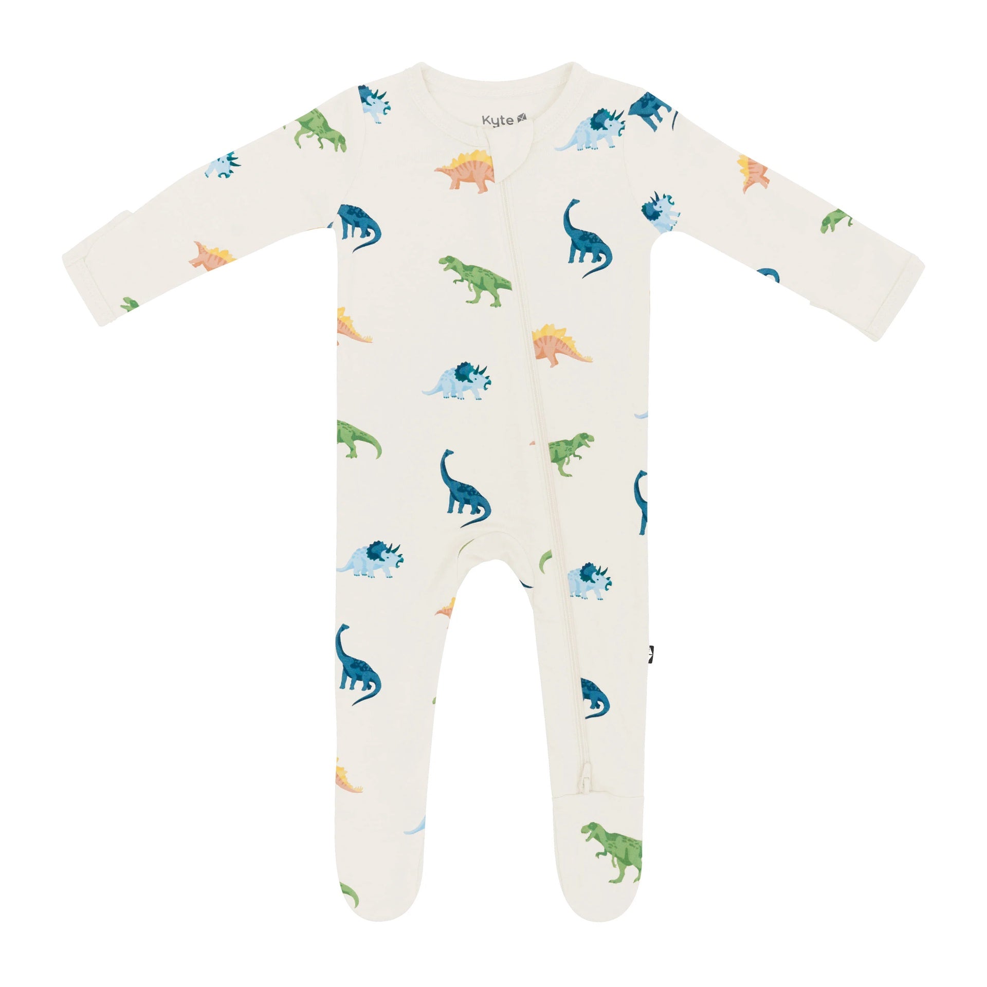 Kyte Baby Zippered Footie - Ecru Roar