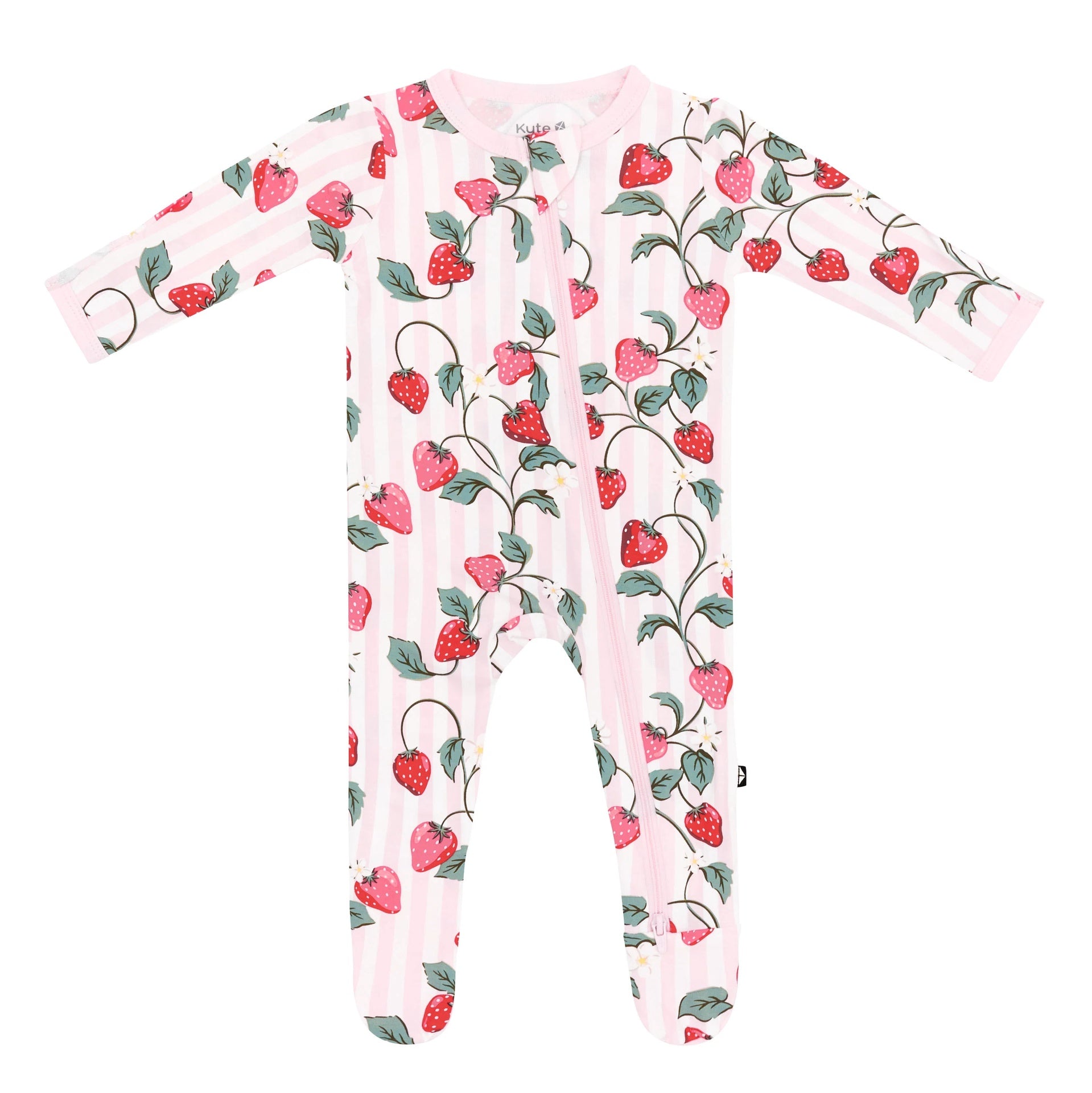 Kyte Baby Zippered Footie - Strawberry Fields