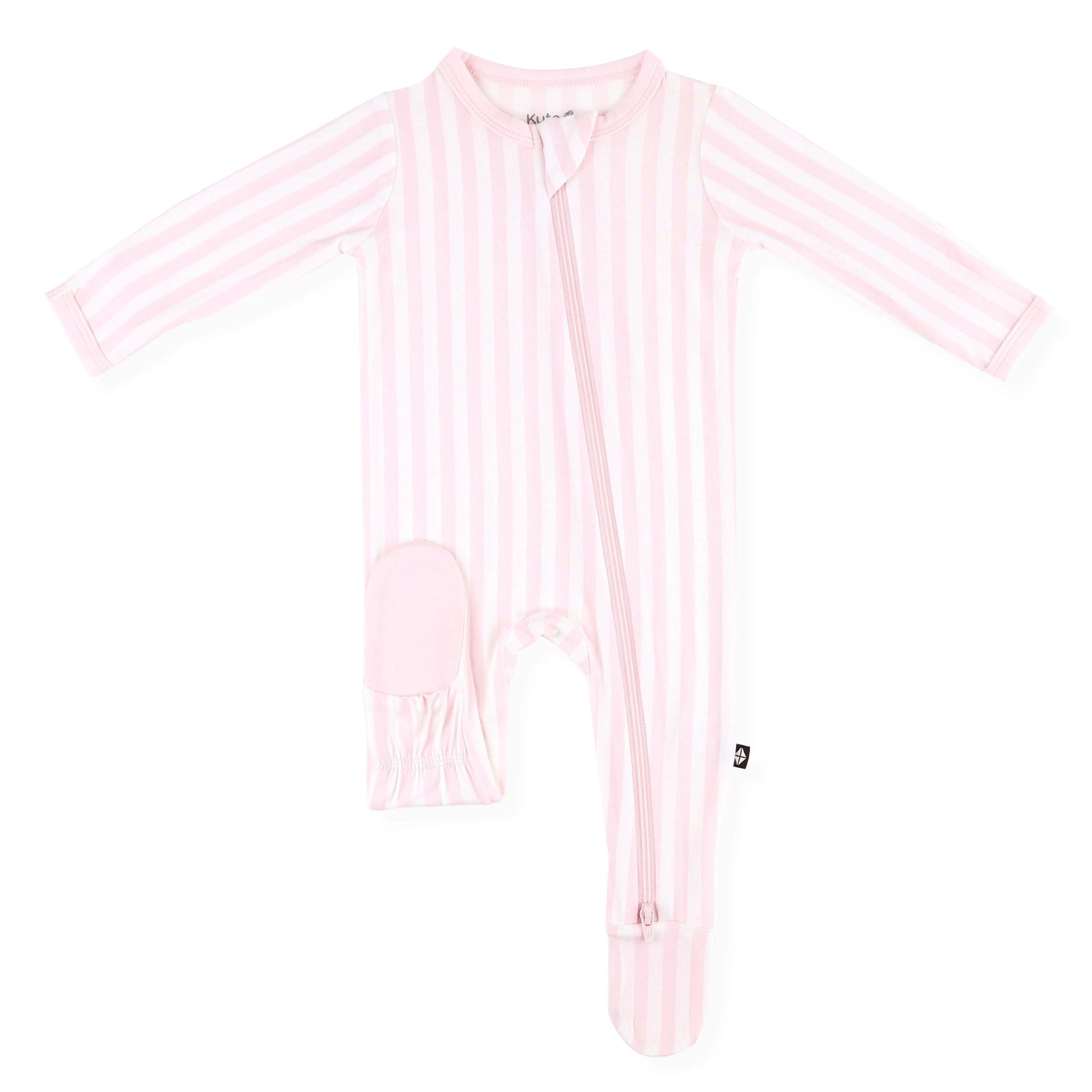 Kyte Baby Zippered Footie - Small Sakura Stripe