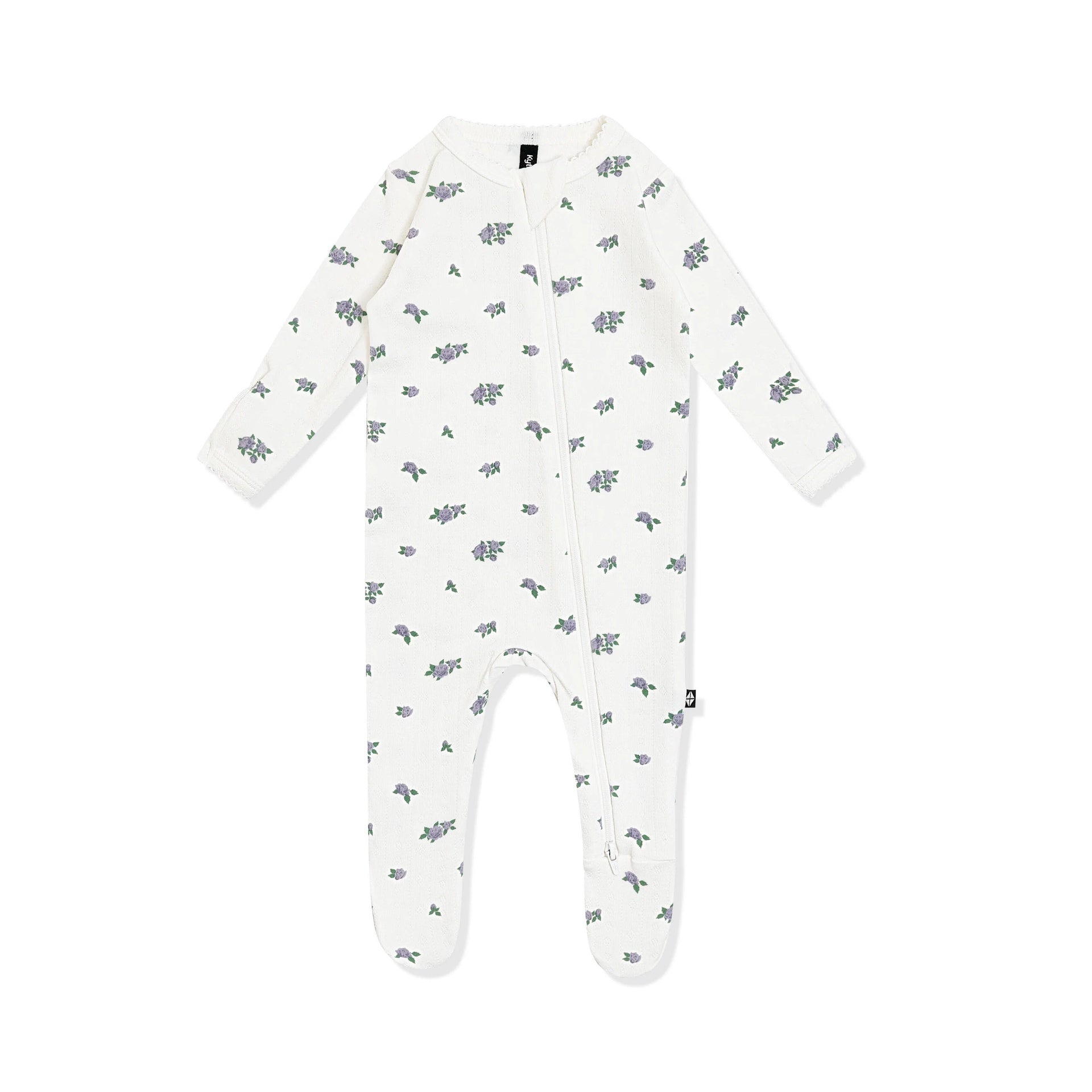 Kyte Baby Pointelle Zippered Footie - Spray Rose