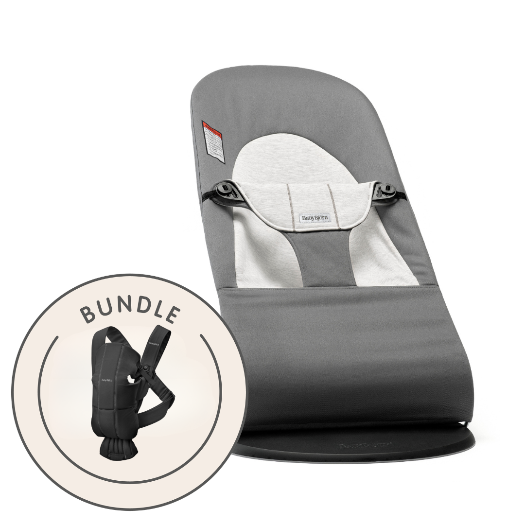 Baby Bjorn Bouncer & Carrier bundle - Dark Gray/Grey & Black