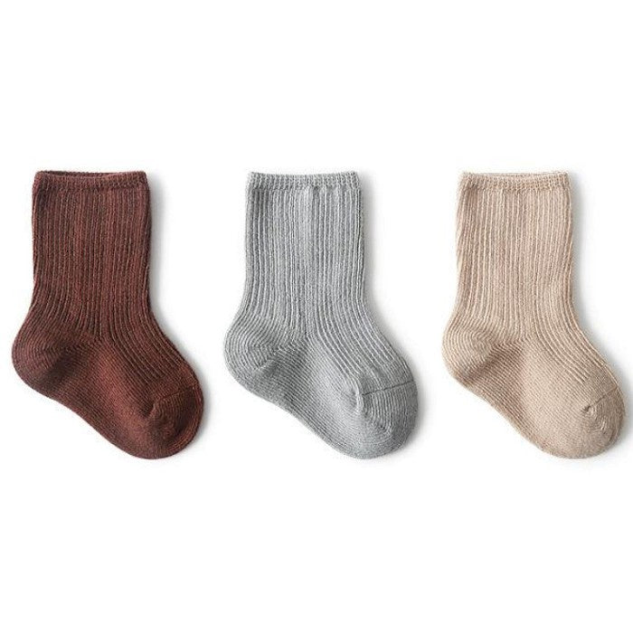 Belan J All Season Socks 3pk - Coffee/Grey/Beige