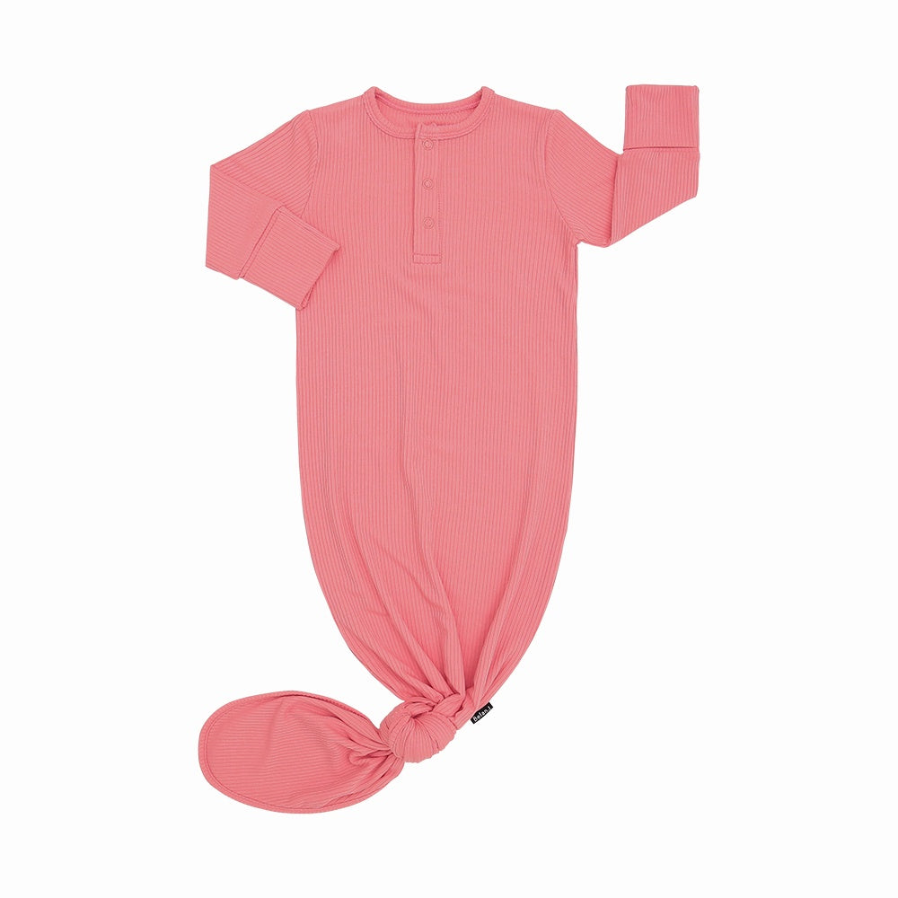 Ribbed Bamboo Sleep Gown - Candy Pink