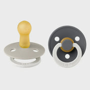 BIBS Pacifiers Colour Latex 2 Pack - Sand/Iron Glow