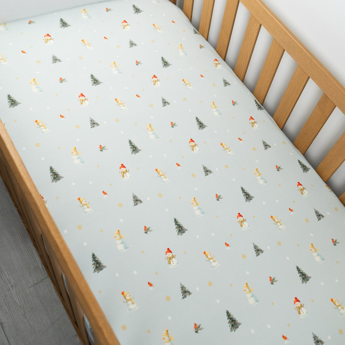 Bamboo Crib Sheet - Snowmen