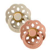 BIBS Pacifiers Boheme Latex 2 Pack - Vanilla/Peach