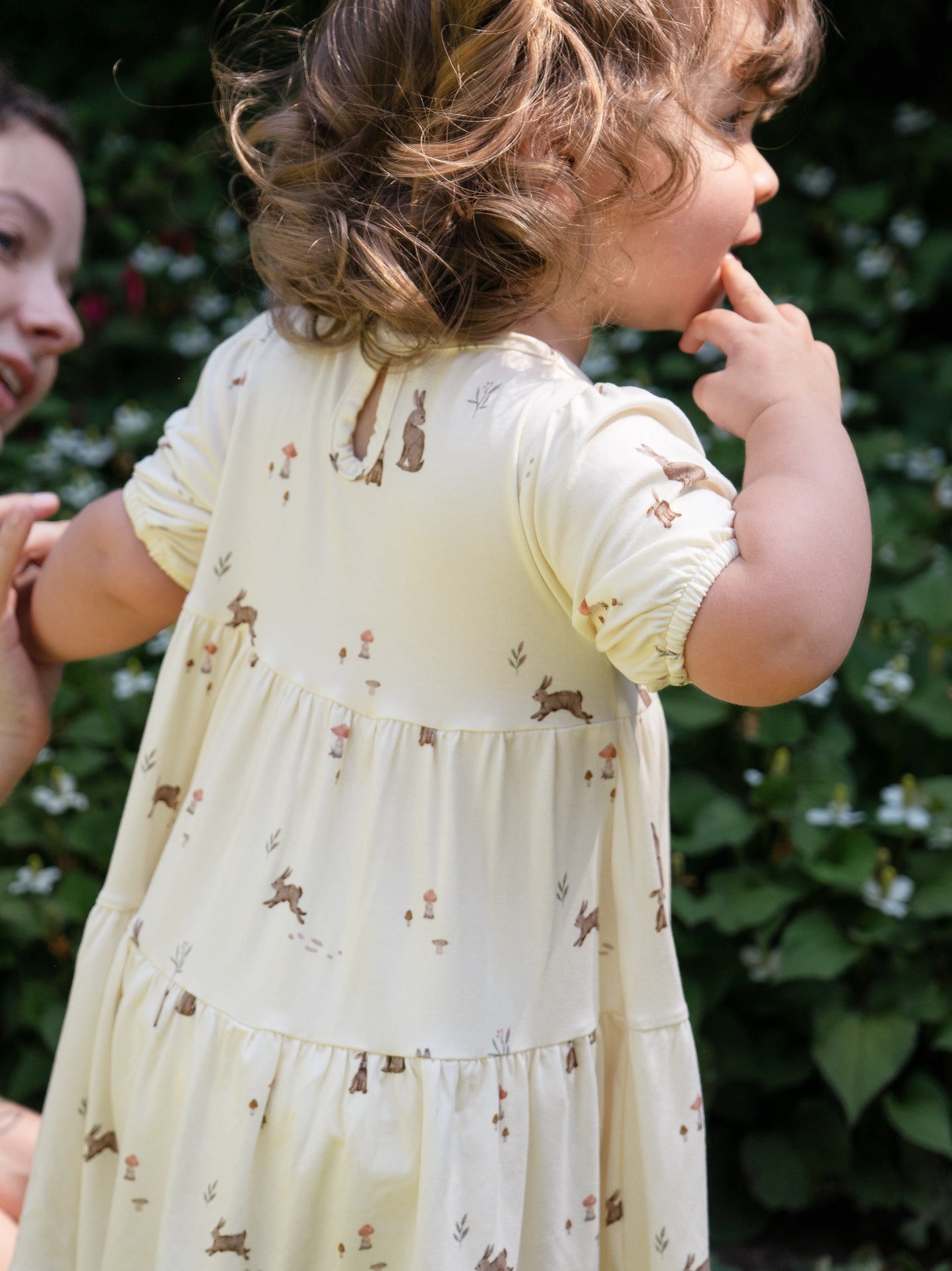Short Sleeves Tiered Dress - Bunnies
