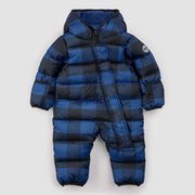Miles the Label Baby Hooded Pram - Plaid Print on Blue