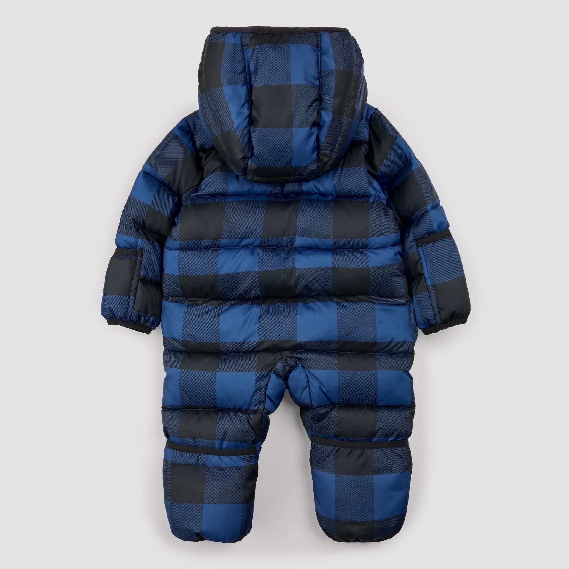 Miles the Label Baby Hooded Pram - Plaid Print on Blue