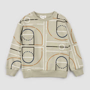 Miles the Label Gymnasium Print on Stone Sweatshirt